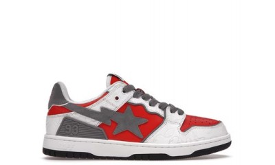 A Bathing Ape Bape SK8 Sta White Red