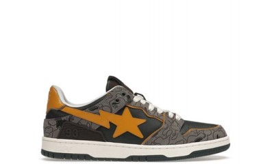 A Bathing Ape Bape SK8 Sta Grey Mustard Yellow