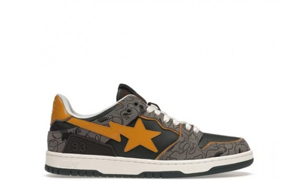 A Bathing Ape Bape SK8 Sta Grey Mustard Yellow